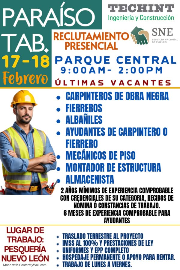 ¿Buscas empleo en la industria de la construcción?  ¡Esta es tu oportunidad!